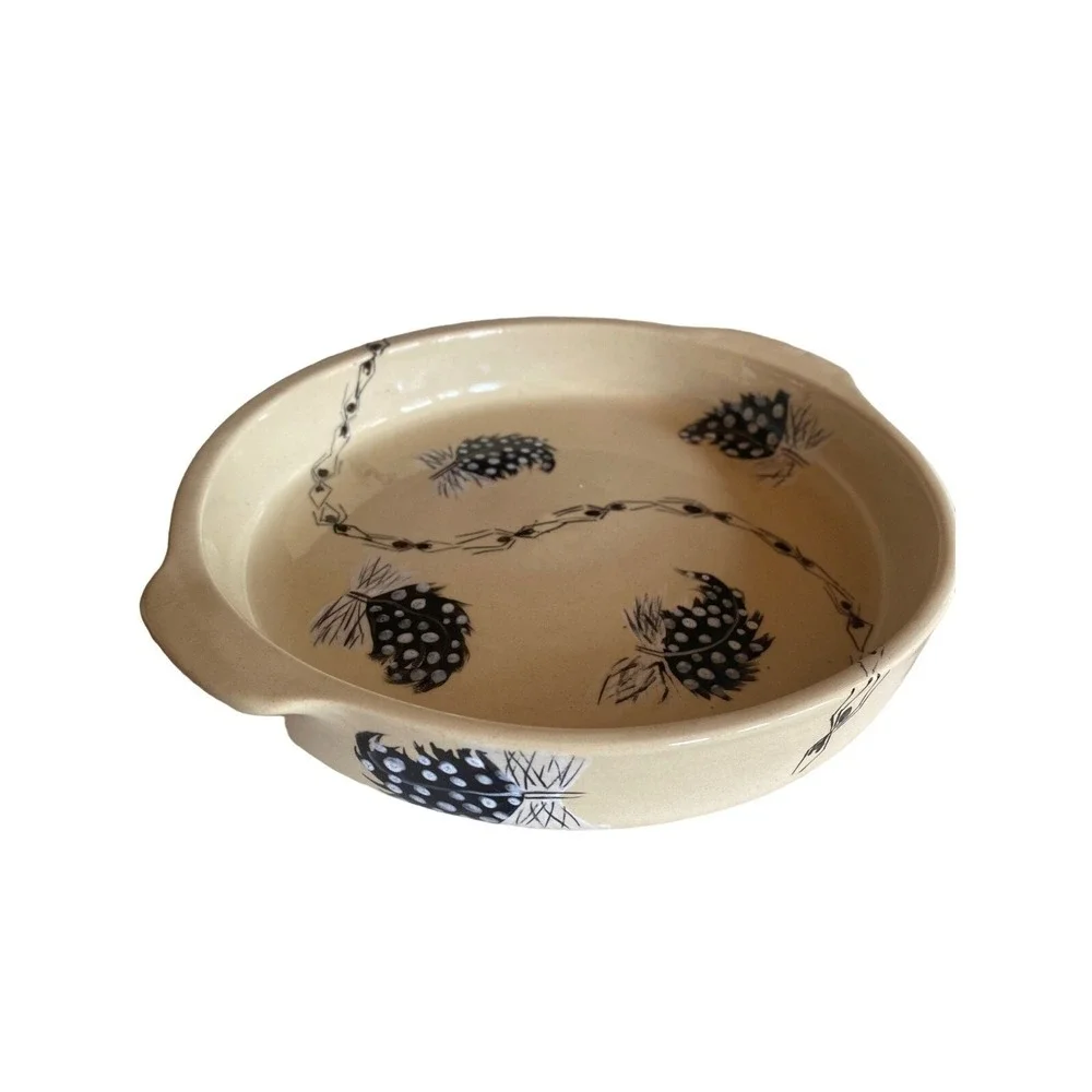 Phineas Ceramics Lewa Kenya Ants Feather Illustration Tart Dish Plate